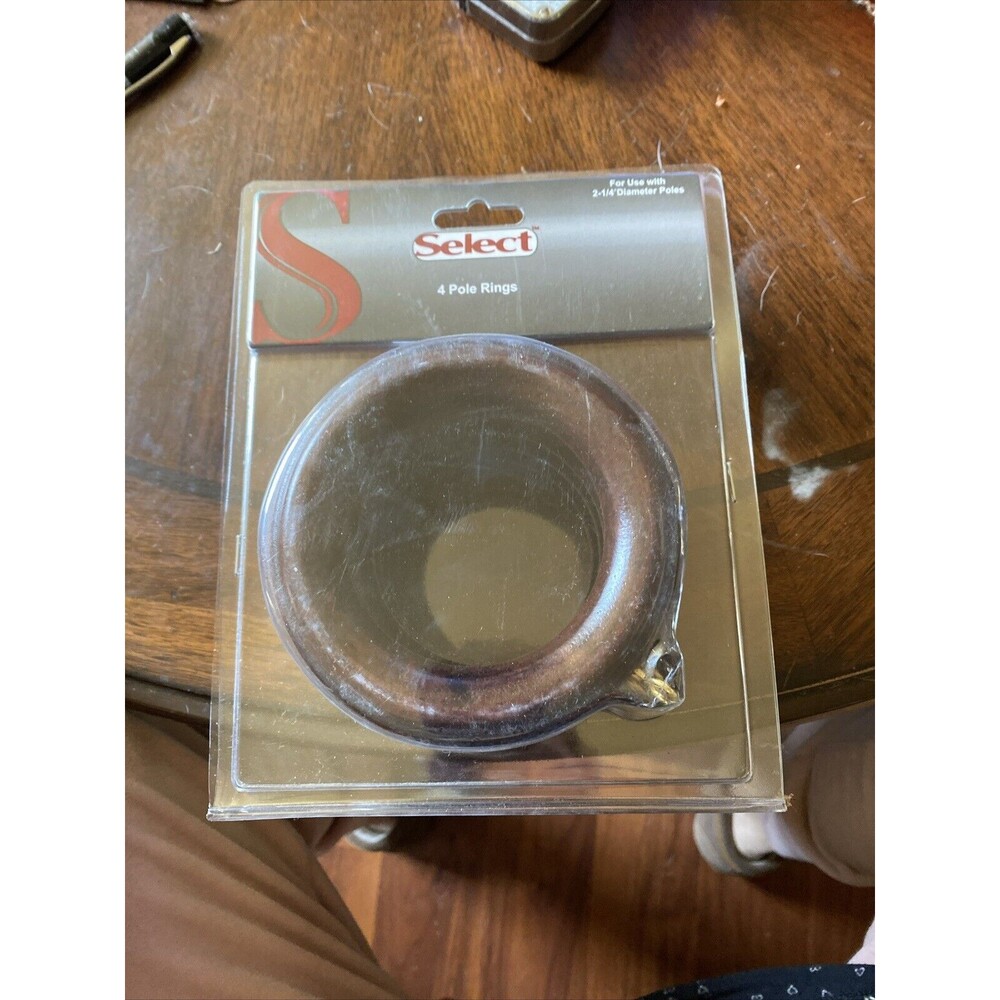 2 Pkg Select 4 Wood Drape/Curtain Rod Rings for use with 2.25" Diameter Poles